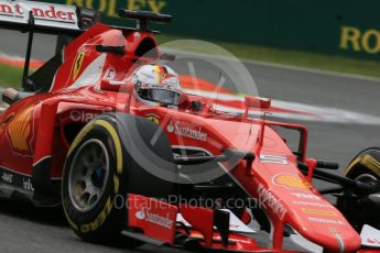 World © Octane Photographic Ltd. Scuderia Ferrari SF15-T– Sebastian Vettel. Friday 4th September 2015, F1 Italian GP Practice 2, Monza, Italy. Digital Ref: 1407LB1D9612
