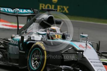 World © Octane Photographic Ltd. Mercedes AMG Petronas F1 W06 Hybrid – Lewis Hamilton. Friday 4th September 2015, F1 Italian GP Practice 2, Monza, Italy. Digital Ref: 1407LB1D9718