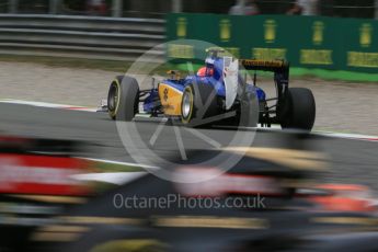 World © Octane Photographic Ltd. Sauber F1 Team C34-Ferrari – Felipe Nasr. Friday 4th September 2015, F1 Italian GP Practice 2, Monza, Italy. Digital Ref: 1407LB1D9843