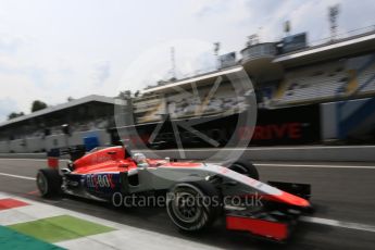 World © Octane Photographic Ltd. Manor Marussia F1 Team MR03B – William Stevens. Friday 4th September 2015, F1 Italian GP Practice 2, Monza, Italy. Digital Ref: 1407LB5D8312