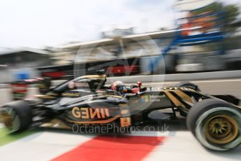 World © Octane Photographic Ltd. Lotus F1 Team E23 Hybrid – Romain Grosjean. Friday 4th September 2015, F1 Italian GP Practice 2, Monza, Italy. Digital Ref: 1407LB5D8368