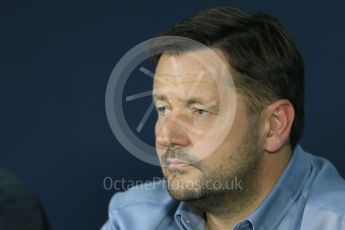 World © Octane Photographic Ltd. FIA Team Personnel Press Conference. Friday 4th September 2015, F1 Italian GP Press Conference, Monza, Italy. Paul Hembery – Pirelli Motorsport Director. Digital Ref: 1408LB1D0082