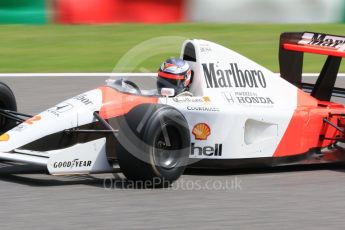 World © Octane Photographic Ltd. Sunday 27th September 2015, F1 Japanese Grand Prix, F1 Legends Demonstation Laps, Suzuka. McLaren Honda MP4/6 - Gerhard Berger. Digital Ref: