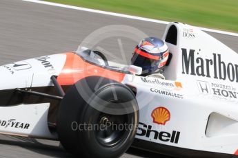 World © Octane Photographic Ltd. Sunday 27th September 2015, F1 Japanese Grand Prix, F1 Legends Demonstation Laps, Suzuka. McLaren Honda MP4/6 - Gerhard Berger. Digital Ref: