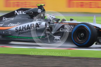 World © Octane Photographic Ltd. Sahara Force India VJM08B – Sergio Perez. Friday 25th September 2015, F1 Japanese Grand Prix, Practice 1, Suzuka. Digital Ref: