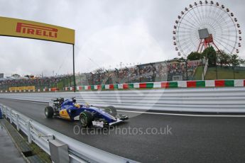 World © Octane Photographic Ltd. Sauber F1 Team C34-Ferrari – Marcus Ericsson. Friday 25th September 2015, F1 Japanese Grand Prix, Practice 2, Suzuka. Digital Ref: