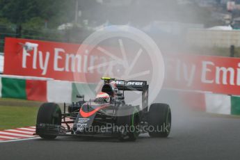 World © Octane Photographic Ltd. McLaren Honda MP4/30 - Jenson Button. Friday 25th September 2015, F1 Japanese Grand Prix, Practice 2, Suzuka. Digital Ref: