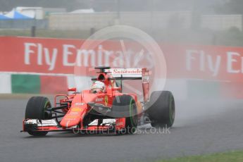 World © Octane Photographic Ltd. Scuderia Ferrari SF15-T– Sebastian Vettel. Friday 25th September 2015, F1 Japanese Grand Prix, Practice 2, Suzuka. Digital Ref: