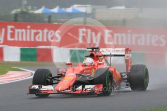 World © Octane Photographic Ltd. Scuderia Ferrari SF15-T– Sebastian Vettel. Friday 25th September 2015, F1 Japanese Grand Prix, Practice 2, Suzuka. Digital Ref: