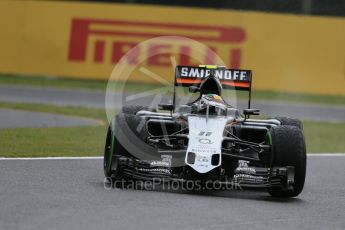 World © Octane Photographic Ltd. Sahara Force India VJM08B – Sergio Perez. Friday 25th September 2015, F1 Japanese Grand Prix, Practice 2, Suzuka. Digital Ref:
