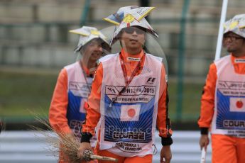 World © Octane Photographic Ltd. Marshals. Saturday 26th September 2015, F1 Japanese Grand Prix, Practice 3, Suzuka. Digital Ref: