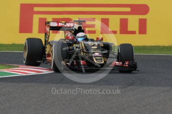 World © Octane Photographic Ltd. Lotus F1 Team E23 Hybrid – Romain Grosjean. Saturday 26th September 2015, F1 Japanese Grand Prix, Practice 3, Suzuka. Digital Ref: