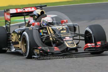 World © Octane Photographic Ltd. Lotus F1 Team E23 Hybrid – Romain Grosjean. Saturday 26th September 2015, F1 Japanese Grand Prix, Practice 3, Suzuka. Digital Ref: