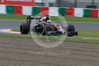 World © Octane Photographic Ltd. McLaren Honda MP4/30 – Fernando Alonso. Saturday 26th September 2015, F1 Japanese Grand Prix, Practice 3, Suzuka. Digital Ref: