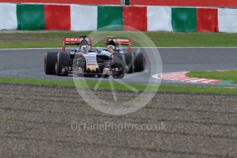 World © Octane Photographic Ltd. Scuderia Toro Rosso STR10 – Max Verstappen and Carlos Sainz Jnr. Saturday 26th September 2015, F1 Japanese Grand Prix, Practice 3, Suzuka. Digital Ref: