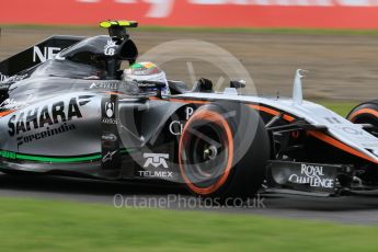 World © Octane Photographic Ltd. Sahara Force India VJM08B – Sergio Perez. Saturday 26th September 2015, F1 Japanese Grand Prix, Practice 3, Suzuka. Digital Ref: