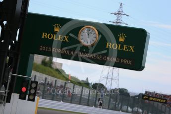 World © Octane Photographic Ltd. Rolex F1 official clock. Saturday 26th September 2015, F1 Japanese Grand Prix, Practice 3, Suzuka. Digital Ref: