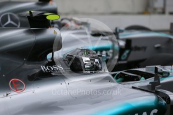World © Octane Photographic Ltd. Mercedes AMG Petronas F1 W06 Hybrid – Nico Rosberg and Lewis Hamilton. Saturday 26th September 2015, F1 Japanese Grand Prix, Practice 3, Suzuka. Digital Ref: