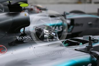 World © Octane Photographic Ltd. Mercedes AMG Petronas F1 W06 Hybrid – Nico Rosberg and Lewis Hamilton. Saturday 26th September 2015, F1 Japanese Grand Prix, Practice 3, Suzuka. Digital Ref: