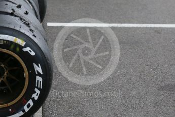 World © Octane Photographic Ltd. Pirelli checking tyres. Saturday 26th September 2015, F1 Japanese Grand Prix, Practice 3, Suzuka. Digital Ref: