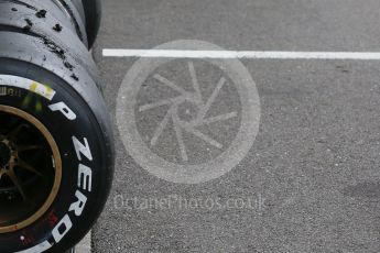 World © Octane Photographic Ltd. Pirelli checking tyres. Saturday 26th September 2015, F1 Japanese Grand Prix, Practice 3, Suzuka. Digital Ref: