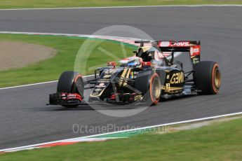 World © Octane Photographic Ltd. Lotus F1 Team E23 Hybrid – Romain Grosjean. Saturday 26th September 2015, F1 Japanese Grand Prix, Qualifying, Suzuka. Digital Ref: