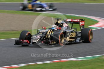 World © Octane Photographic Ltd. Lotus F1 Team E23 Hybrid – Romain Grosjean. Saturday 26th September 2015, F1 Japanese Grand Prix, Qualifying, Suzuka. Digital Ref: