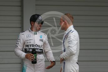 World © Octane Photographic Ltd. Mercedes AMG Petronas – Lewis Hamilton (2nd) and Williams Martini Racing – Valtteri Bottas (3rd). Saturday 26th September 2015, F1 Japanese Grand Prix, Qualifying, Suzuka. Digital Ref: