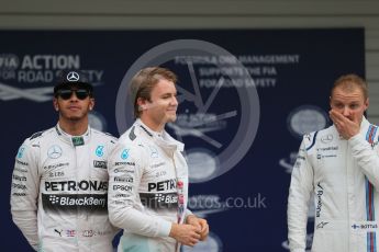 World © Octane Photographic Ltd. Mercedes AMG Petronas – Nico Rosberg (Pole) and Lewis Hamilton (2nd) and Williams Martini Racing – Valtteri Bottas (3rd). Saturday 26th September 2015, F1 Japanese Grand Prix, Qualifying, Suzuka. Digital Ref: