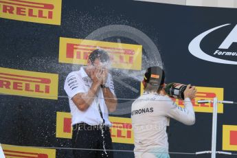 World © Octane Photographic Ltd. Mercedes AMG Petronas F1 W06 Hybrid – Nico Rosberg (2nd). Sunday 27th September 2015, F1 Japanese Grand Prix, Podium, Suzuka. Digital Ref:
