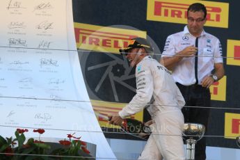 World © Octane Photographic Ltd. Mercedes AMG Petronas F1 W06 Hybrid – Lewis Hamilton (1st). Sunday 27th September 2015, F1 Japanese Grand Prix, Podium, Suzuka. Digital Ref:
