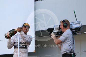 World © Octane Photographic Ltd. Mercedes AMG Petronas F1 W06 Hybrid – Lewis Hamilton (1st). Sunday 27th September 2015, F1 Japanese Grand Prix, Podium, Suzuka. Digital Ref: