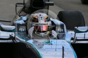 World © Octane Photographic Ltd. Mercedes AMG Petronas F1 W06 Hybrid – Lewis Hamilton (1st). Sunday 27th September 2015, F1 Japanese Grand Prix, Parc Ferme, Suzuka. Digital Ref: