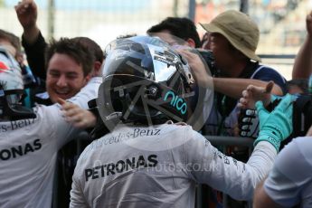 World © Octane Photographic Ltd. Mercedes AMG Petronas F1 W06 Hybrid – Nico Rosberg (2nd). Sunday 27th September 2015, F1 Japanese Grand Prix, Parc Ferme, Suzuka. Digital Ref: