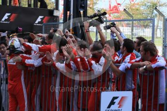 World © Octane Photographic Ltd. Scuderia Ferrari SF15-T– Sebastian Vettel (3rd). Sunday 27th September 2015, F1 Japanese Grand Prix, Parc Ferme, Suzuka. Digital Ref: