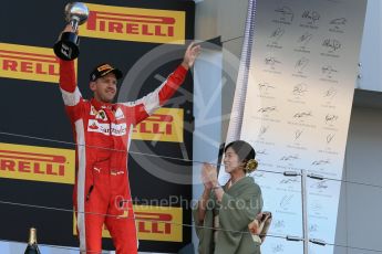 World © Octane Photographic Ltd. Scuderia Ferrari SF15-T– Sebastian Vettel (3rd). Sunday 27th September 2015, F1 Japanese Grand Prix, Podium, Suzuka. Digital Ref:
