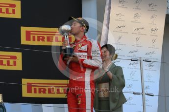 World © Octane Photographic Ltd. Scuderia Ferrari SF15-T– Sebastian Vettel (3rd). Sunday 27th September 2015, F1 Japanese Grand Prix, Podium, Suzuka. Digital Ref:
