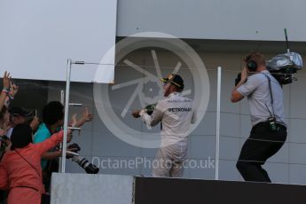 World © Octane Photographic Ltd. Mercedes AMG Petronas F1 W06 Hybrid – Lewis Hamilton (1st). Sunday 27th September 2015, F1 Japanese Grand Prix, Podium, Suzuka. Digital Ref: