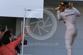 World © Octane Photographic Ltd. Mercedes AMG Petronas F1 W06 Hybrid – Lewis Hamilton (1st). Sunday 27th September 2015, F1 Japanese Grand Prix, Podium, Suzuka. Digital Ref: