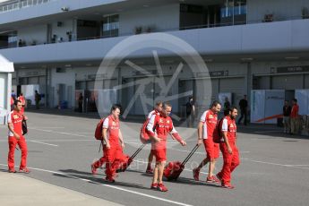 World © Octane Photographic Ltd. 09:00hrs end of pit curfew. Saturday 26th September 2015, F1 Japanese Grand Prix, Paddock, Suzuka. Digital Ref: 1445CB5D1779