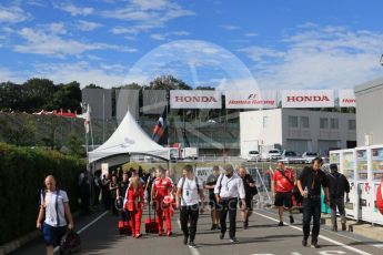 World © Octane Photographic Ltd. 09:00hrs end of pit curfew. Saturday 26th September 2015, F1 Japanese Grand Prix, Paddock, Suzuka. Digital Ref: 1445CB7D6275