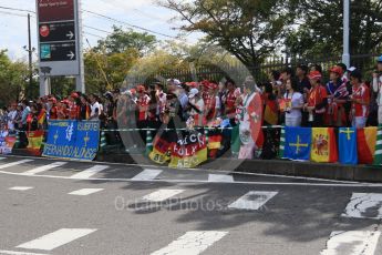 World © Octane Photographic Ltd. The Japanese fans waiting at the paddock entrance. Saturday 26th September 2015, F1 Japanese Grand Prix, Paddock, Suzuka. Digital Ref: 1445CB7D6338