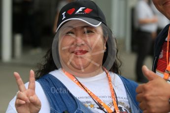 World © Octane Photographic Ltd. Fan with "I Love F1" hat. Sunday 27th September 2015, F1 Japanese Grand Prix, Paddock, Suzuka. Digital Ref: 1448CB7D7534