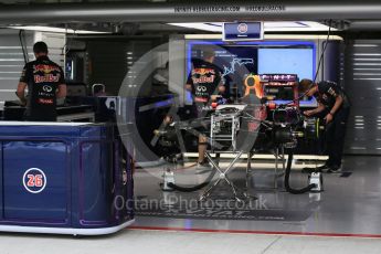 World © Octane Photographic Ltd. Infiniti Red Bull Racing RB11 of Daniil Kvyat fully rebuilt. Sunday 27th September 2015, F1 Japanese Grand Prix, Setup, Suzuka. Digital Ref: