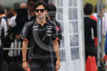 World © Octane Photographic Ltd. Sahara Force India VJM08B – Sergio Perez. Sunday 27th September 2015, F1 Japanese Grand Prix, Setup, Suzuka. Digital Ref: 1448LB1D3876