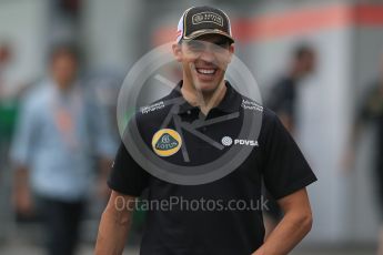 World © Octane Photographic Ltd. Lotus F1 Team E23 Hybrid – Pastor Maldonado. Sunday 27th September 2015, F1 Japanese Grand Prix, Setup, Suzuka. Digital Ref: 1448LB1D3969