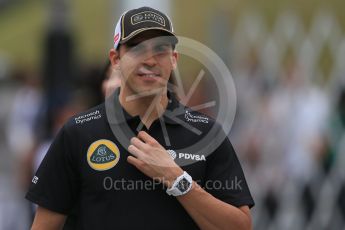 World © Octane Photographic Ltd. Lotus F1 Team E23 Hybrid – Pastor Maldonado. Sunday 27th September 2015, F1 Japanese Grand Prix, Setup, Suzuka. Digital Ref: 1448LB1D4222