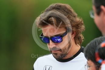 World © Octane Photographic Ltd. McLaren Honda MP4/30 – Fernando Alonso. Sunday 27th September 2015, F1 Japanese Grand Prix, Setup, Suzuka. Digital Ref: 1448LB1D4283
