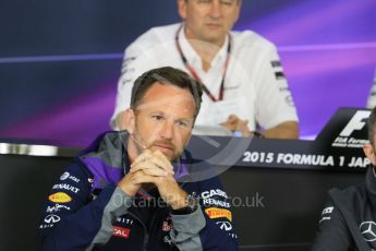 World © Octane Photographic Ltd. Team Personnel Press Conference. Friday 25th September 2015, F1 Japanese Grand Prix, Suzuka. Christian Horner – Infiniti Red Bull Racing team principle. Digital Ref: 1444CB7D6127