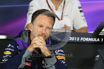 World © Octane Photographic Ltd. Team Personnel Press Conference. Friday 25th September 2015, F1 Japanese Grand Prix, Suzuka. Christian Horner – Infiniti Red Bull Racing team principle. Digital Ref: 1444CB7D6129